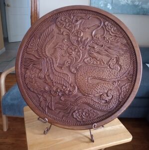 Intricately Carved Brown Wall Art